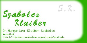 szabolcs kluiber business card